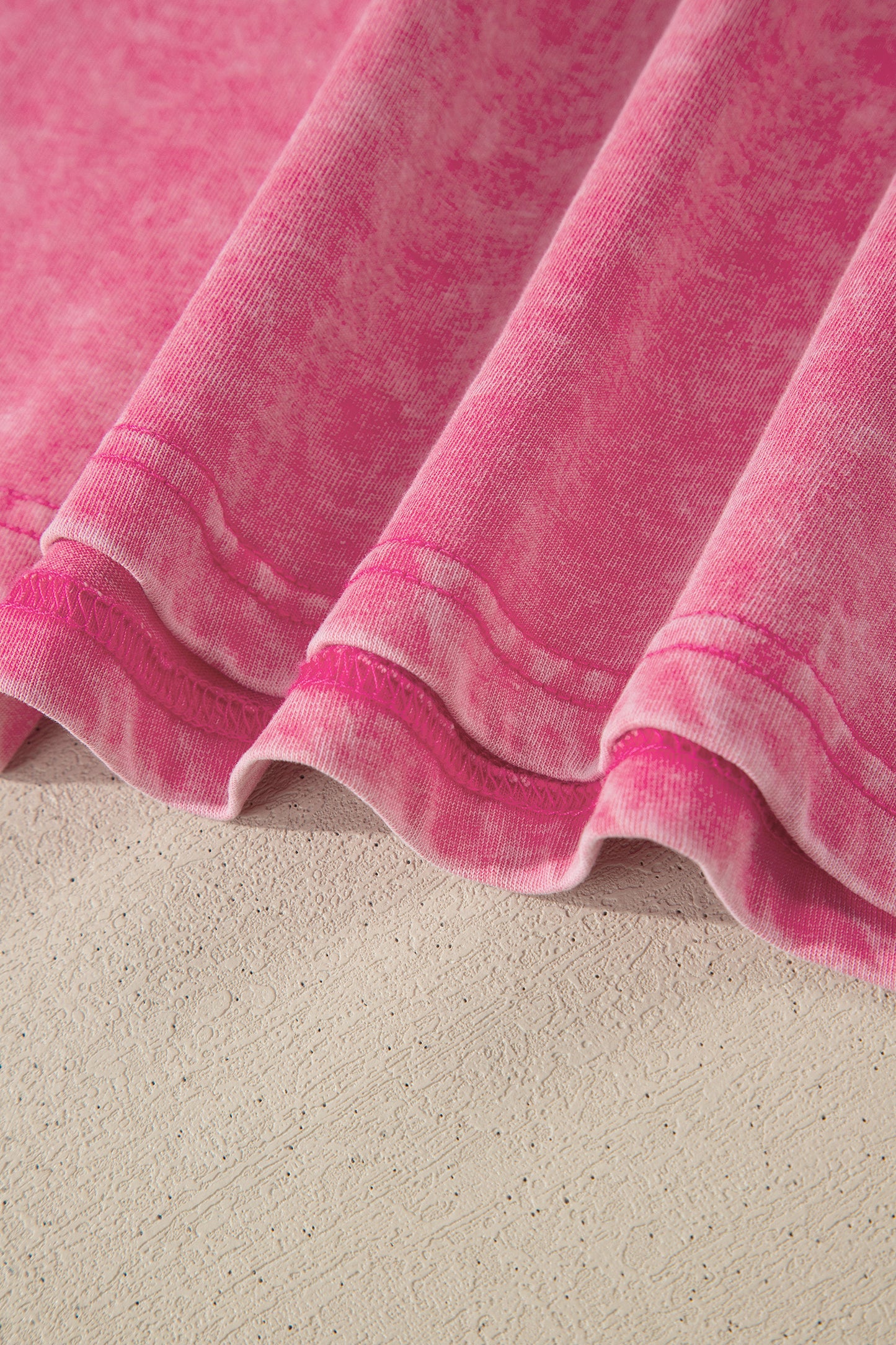 Sachet Pink Solid Color Cotton Mineral Washed Oversize Tee