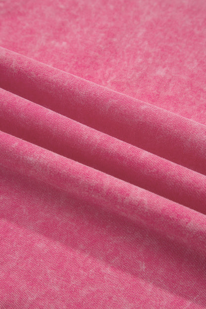 Sachet Pink Solid Color Cotton Mineral Washed Oversize Tee