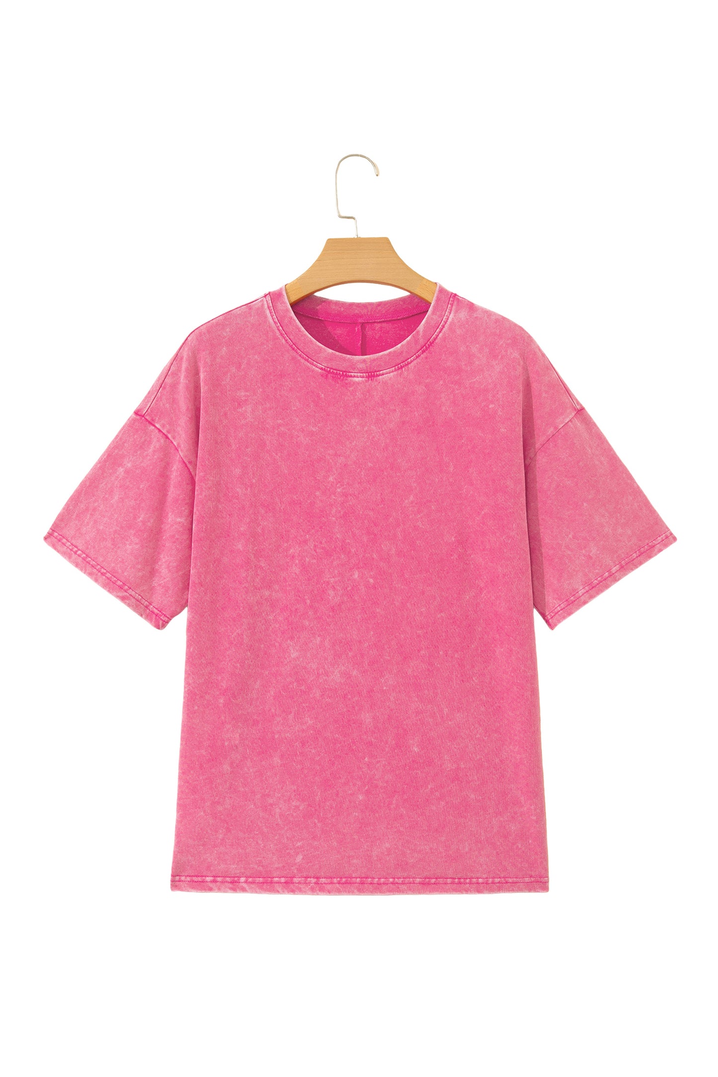 Sachet Pink Solid Color Cotton Mineral Washed Oversize Tee