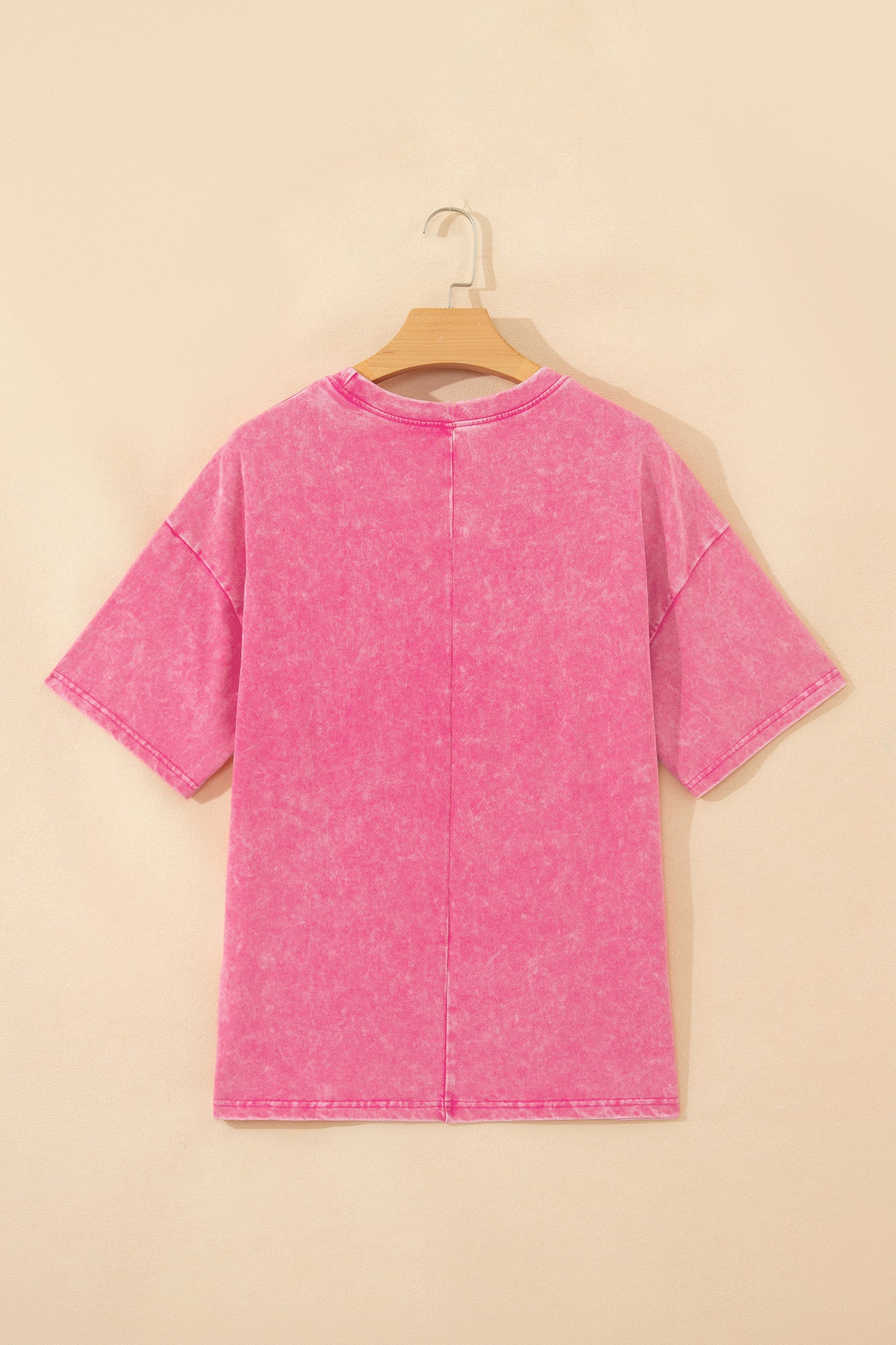 Sachet Pink Solid Color Cotton Mineral Washed Oversize Tee