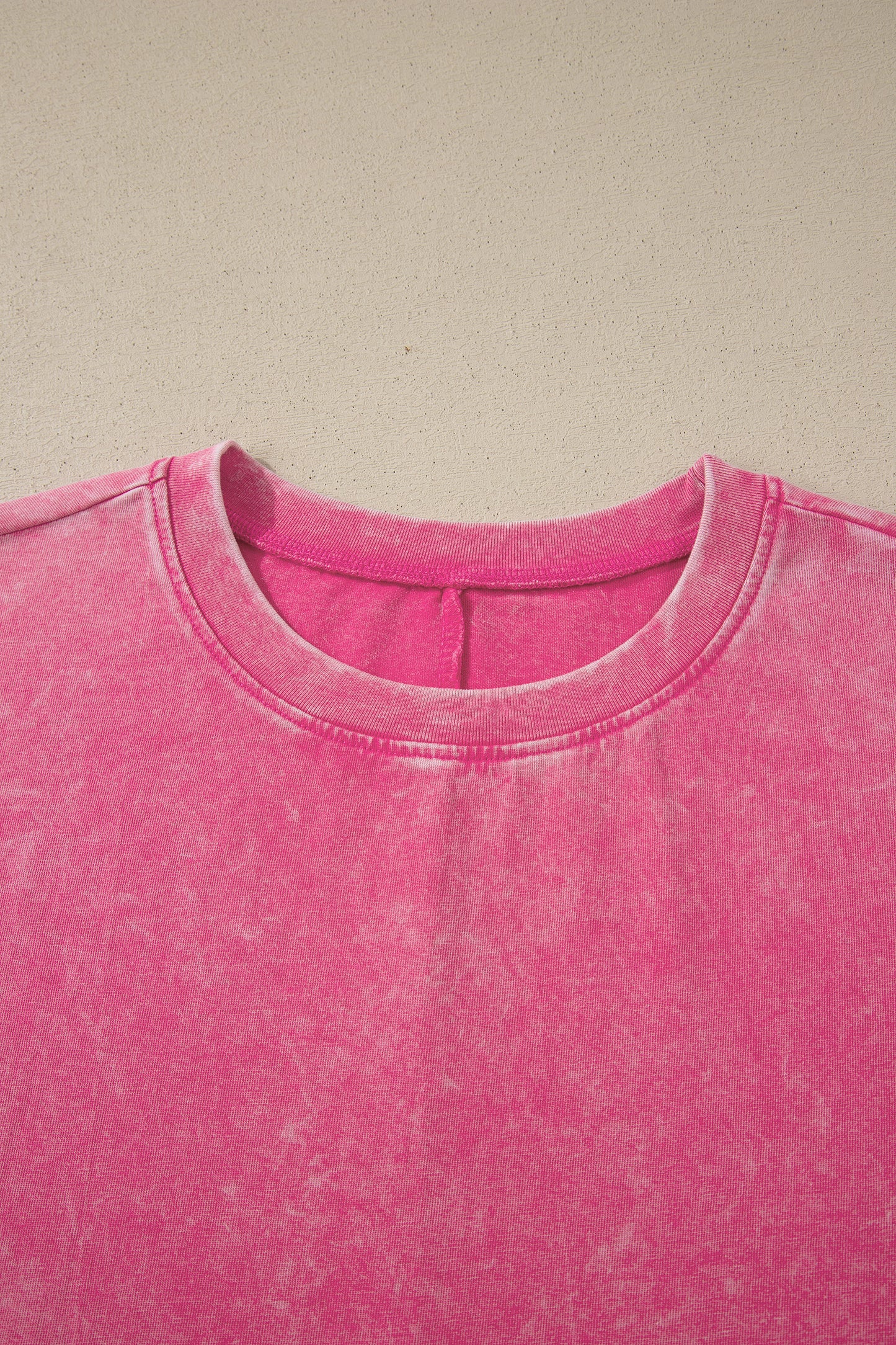 Sachet Pink Solid Color Cotton Mineral Washed Oversize Tee