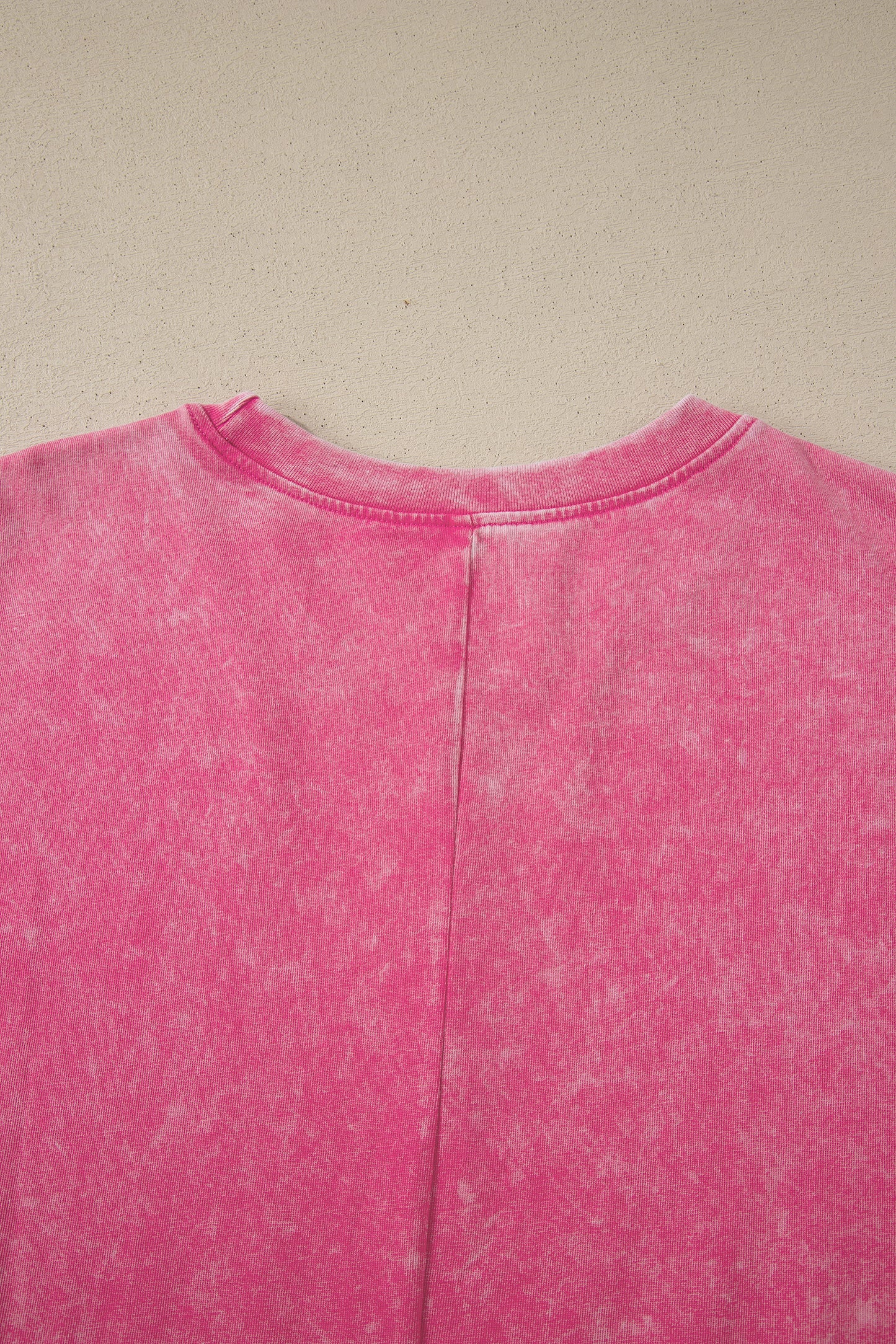 Sachet Pink Solid Color Cotton Mineral Washed Oversize Tee